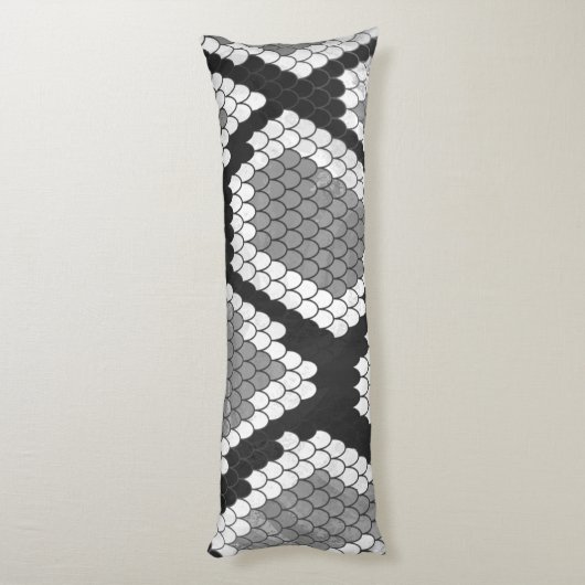 Snake Grey en Light Grey Silhouette Lichaamskussen (Achterkant (Verticaal))