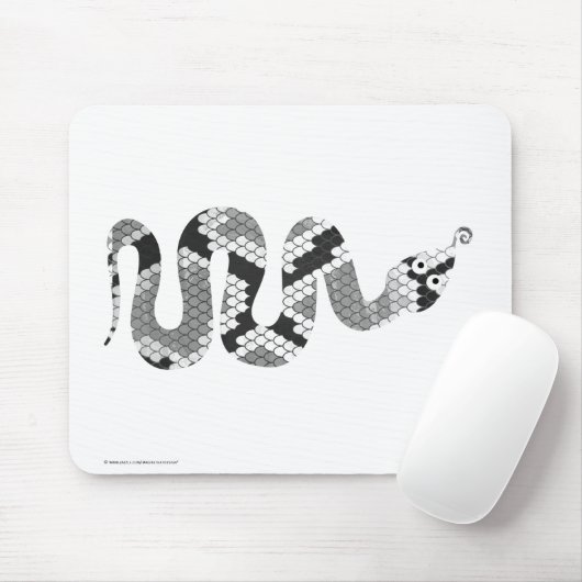 Snake Grey en Light Grey Silhouette Muismat (Met muis)
