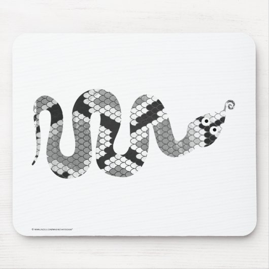 Snake Grey en Light Grey Silhouette Muismat (Voorkant)