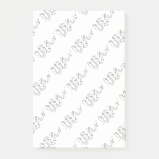 Snake Grey en Light Grey Silhouette Post-it® Notes (Voorkant)