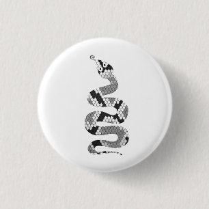 Snake Grey en Light Grey Silhouette Ronde Button 3,2 Cm