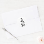 Snake Grey en Light Grey Silhouette Ronde Sticker (Envelop)