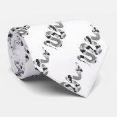 Snake Grey en Light Grey Silhouette Stropdas (Opgerold)