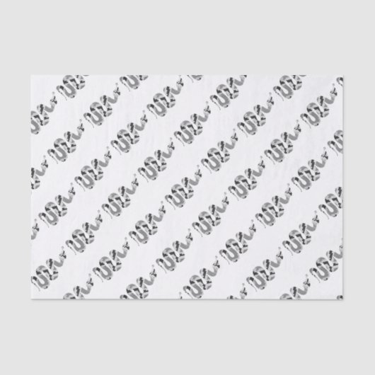 Snake Grey en Light Grey Silhouette Tissuepapier (Voorkant)