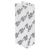 Snake Grey en Light Grey Silhouette Wijn Cadeautas (Achterkant Gekanteld)