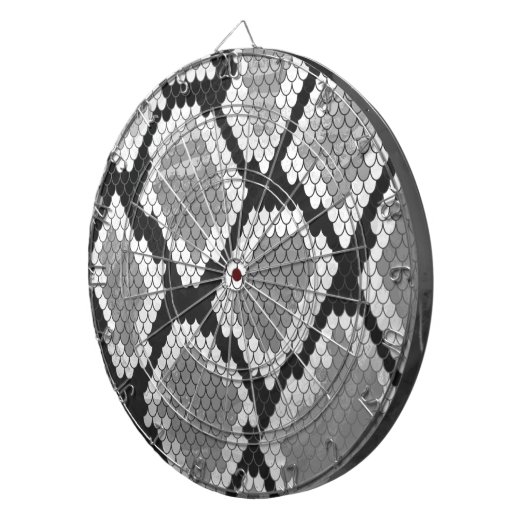Snake Grey, White en Black Print Dartbord (Voorkant Rechts)