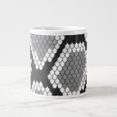 Snake Grey, White en Black Print Grote Koffiekop (Voorkant)