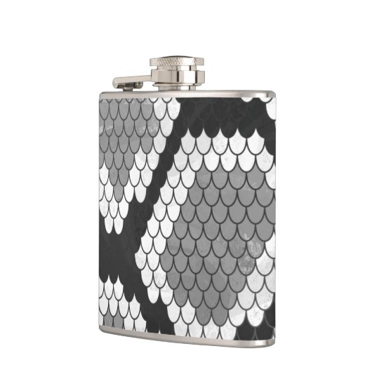 Snake Grey, White en Black Print Heupfles (Links)