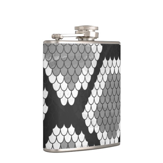 Snake Grey, White en Black Print Heupfles (Rechts)