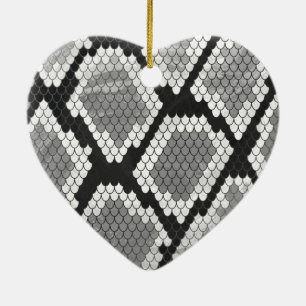 Snake Grey, White en Black Print Keramisch Ornament