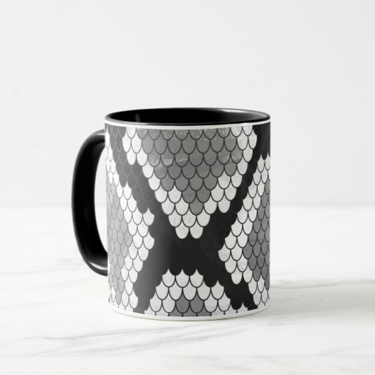 Snake Grey, White en Black Print Mok (Voorkant links)