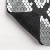 Snake Grey, White en Black Print Muismat (Hoek)