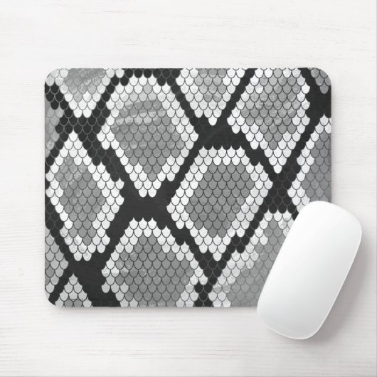 Snake Grey, White en Black Print Muismat (Met muis)