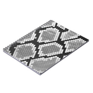 Snake Grey, White en Black Print Notitieboek