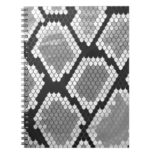 Snake Grey, White en Black Print Notitieboek (Voorkant)
