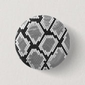 Snake Grey, White en Black Print Ronde Button 3,2 Cm (Voorkant)