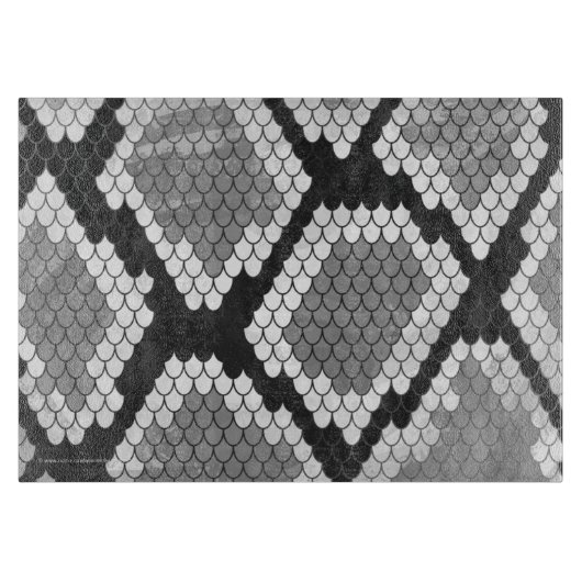 Snake Grey, White en Black Print Snijplank (Voorkant)
