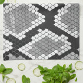 Snake Grey, White en Black Print Theedoek (Gevouwen)