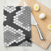 Snake Grey, White en Black Print Theedoek (Quarter Fold)