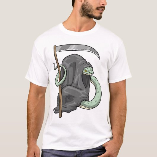 Snake Halloween Grim Reaper T-shirt (Voorkant)