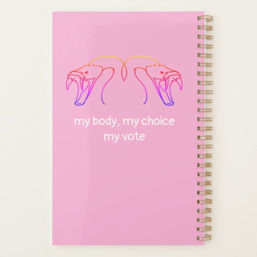 Snake head & fangs, mijn lichaam, mijn keuze, mijn planner (Achterkant)