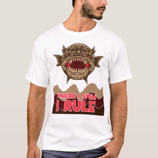 Snake Head Fish Where I Swim I Rule T-shirt (Voorkant)