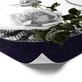 Snake Heart Gothic Valentijnse White Rose Poster (Hoek)