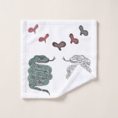 Snake Hearts print Bad Handdoek (Wasdoekje)