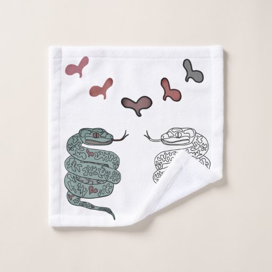 Snake Hearts print Bad Handdoek (Wasdoekje)