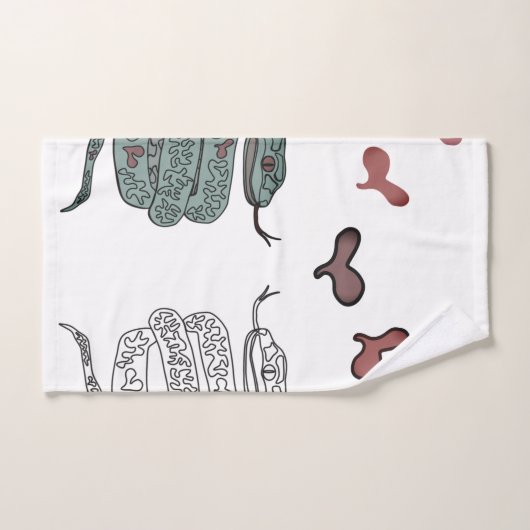 Snake Hearts print Bad Handdoek (Handdoek)