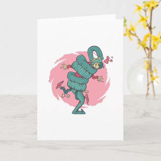 Snake hug kaart (Gele Bloem)