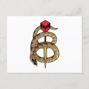 Snake in Darts met Dart Briefkaart