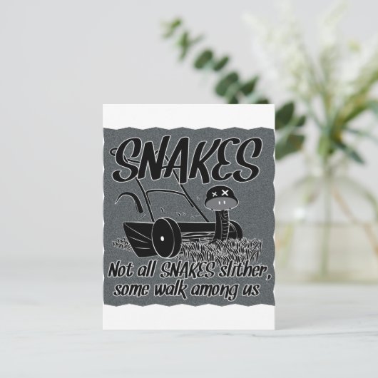 Snake in de gras briefkaart (Staand voorkant)