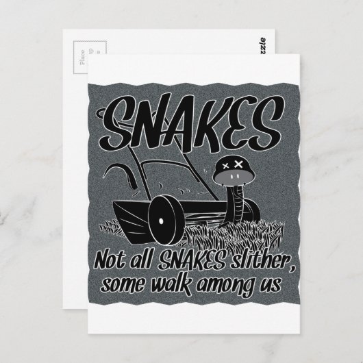 Snake in de gras briefkaart (Voorkant / Achterkant)