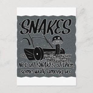 Snake in de gras briefkaart