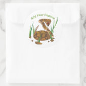 Snake in de gras ronde sticker (Tas)