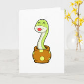 Snake in Jar Kaart (Gele Bloem)