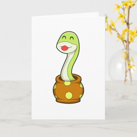 Snake in Jar Kaart (Gele Bloem)