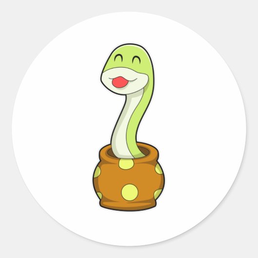 Snake in Jar Ronde Sticker (Voorkant)