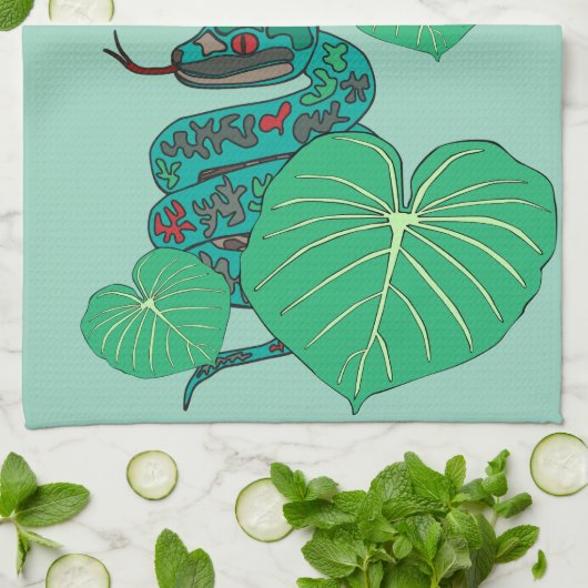 Snake Keuken Handdoeken (Gevouwen)