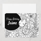 Snake Kids Birthday Floral Colour Feestdagenkaart (Voorkant / Achterkant)