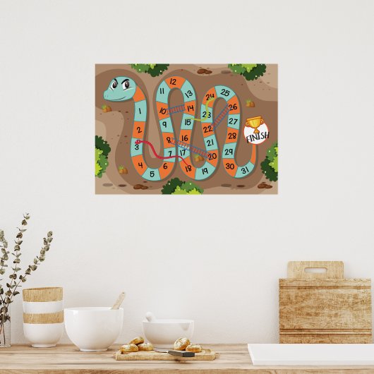 Snake Ladder Game Poster (Keuken)