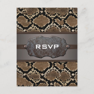 Snake Leather RSVP Response Cards nodigt uit
