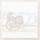 Snake-liefde Glazen Onderzetter (Achterkant)