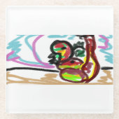 Snake-liefde Glazen Onderzetter (Voorkant)