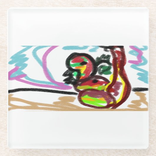 Snake-liefde Glazen Onderzetter (Voorkant)