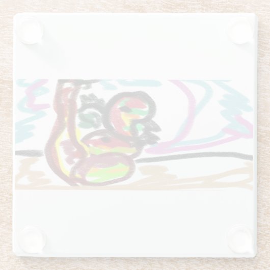 Snake-liefde Glazen Onderzetter (Achterkant)