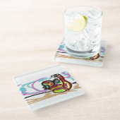 Snake-liefde Glazen Onderzetter (Schuin)