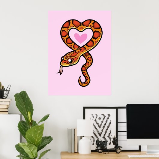 Snake Love Poster (Thuiskantoor)