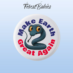 Snake, maak de aarde weer geweldig, Schattigee omg Ronde Button 3,2 Cm